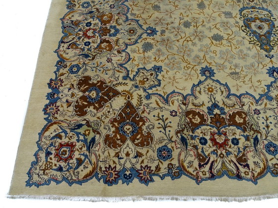 Image 1 of Exklusiver, halb antiker XXL-Keshan-Teppich – 428 x 318 cm – handgeknüpfter Perserteppich