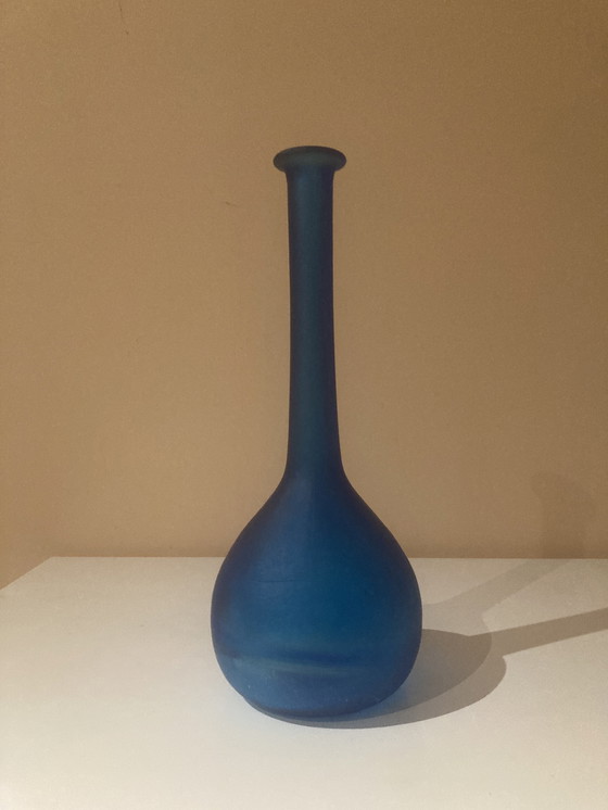 Image 1 of Vintage Azure Frosted Glass Vase