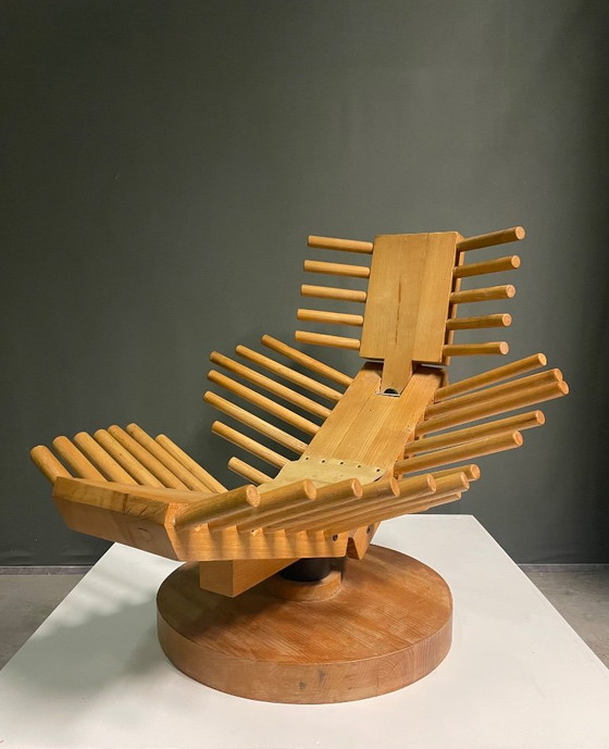 O.F. BLAHA 'KOALA' LOUNGE CHAIR, NETHERLANDS 1960S, Swivel chairs, Wood, Metal, Brown, Design (photo 4 of 8)