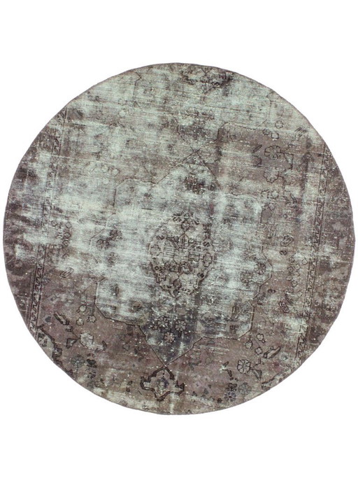 Oriental Hand-Knotted Vintage Art Classic & Relief Design 160 x 160 cm Brown, Multi-Color