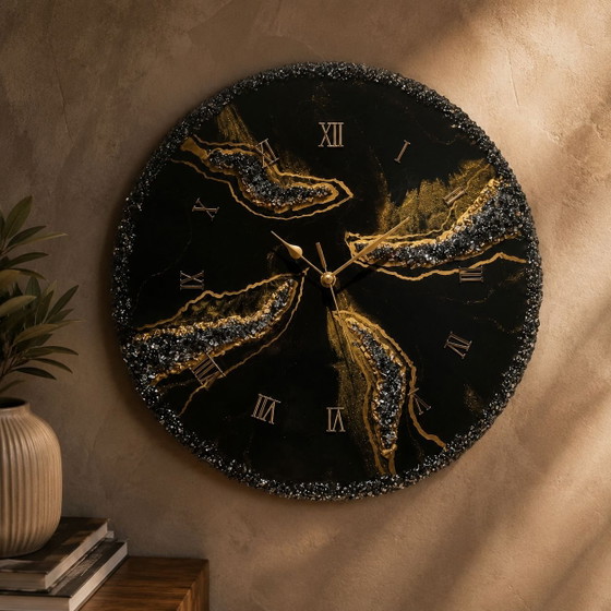 Esclusivo Orologio da Parete Geode (40 cm) – Nero e Oro – Altro (photo 3 of 5)