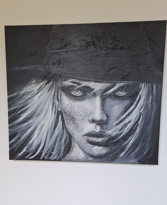 Traces Of What Remains - Acrylic on Linen Canvas Painting – Paintings & Drawings, Aluminium (photo 9 of 9)