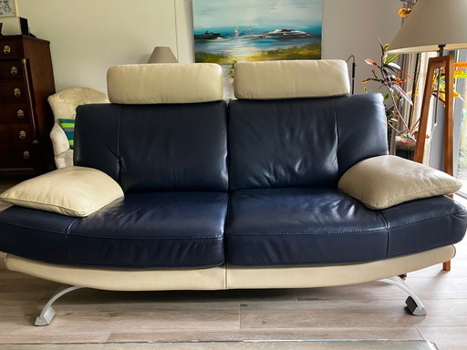 Italienische Ledercouchgarnitur
