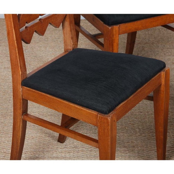 Image 1 of Set of 4 solid oak chairs from the 1950s