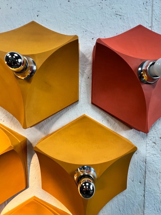 Image 1 of Vintage Hoffmeister Space Age Wandlampen, 6 Stuks, Duitsland 1970