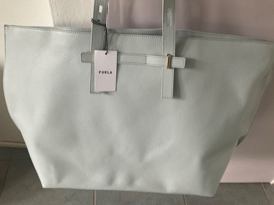 Furla, bolso shopper grande de cuero azul claro. – Bolsos tote (photo 2 of 14)