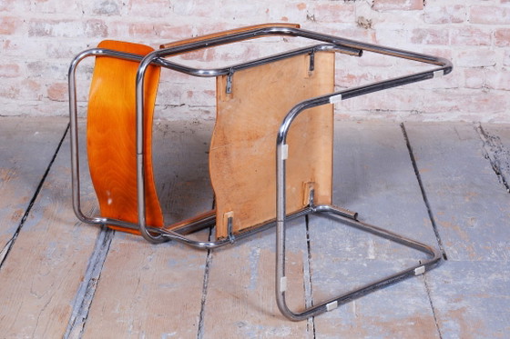 Butaca checa Bauhaus de haya de Mücke-Melder, acero cromado, años 30 – Sillones, Metal, Wood (photo 4 of 12)
