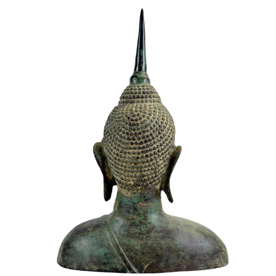 Busto de Bronce de Buda estilo Sukhothai – Tailandia, Siglo XX – Esculturas, Bronze (photo 5 of 11)