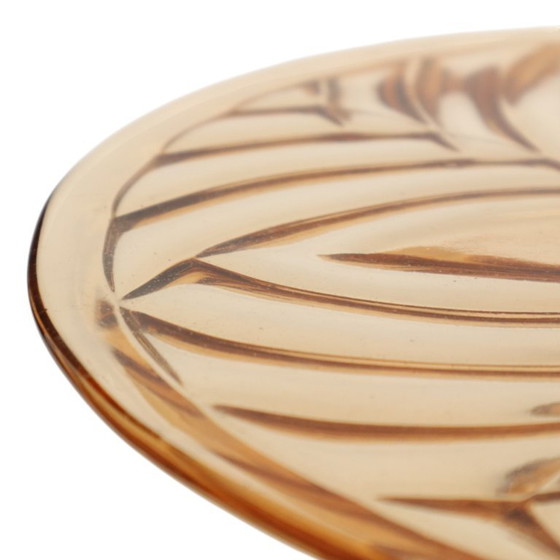 Image 1 of Amber Art Deco Cake Plate Pastry Dish