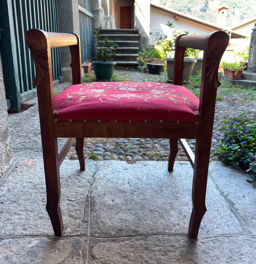 Sgabelli per pianoforte (3) o panca da toeletta – krukjes, Textile, Wood