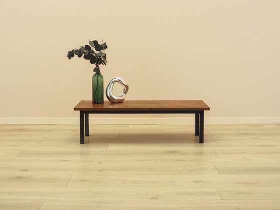 Danish Teak Veneer Coffee Table on Metal Legs, 1960s – Wood (photo 2 of 9)