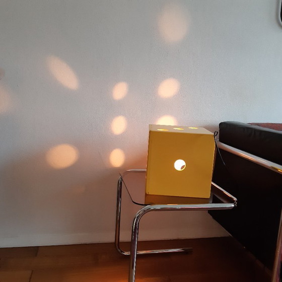 Image 1 of Lampada a dadi in legno vintage, fatta a mano, pezzo unico, anni '60