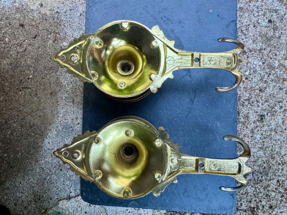2 large vintage Italian brass Coat racks (photo 5 of 11)