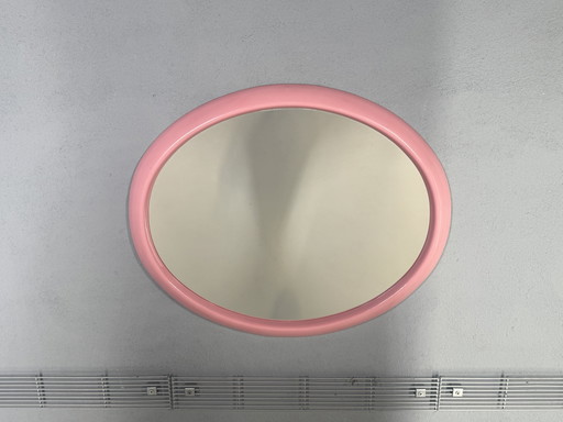 Oval rose mirror from the 1970s - pure vintage charm!