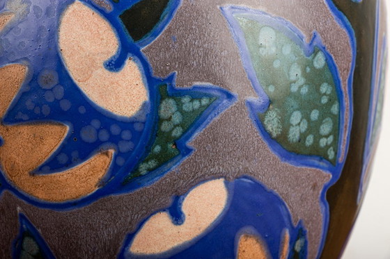 Image 1 of Vaso in ceramica multicolore, periodo Art-Nouveau, manifattura Revernay, 1910 circa.