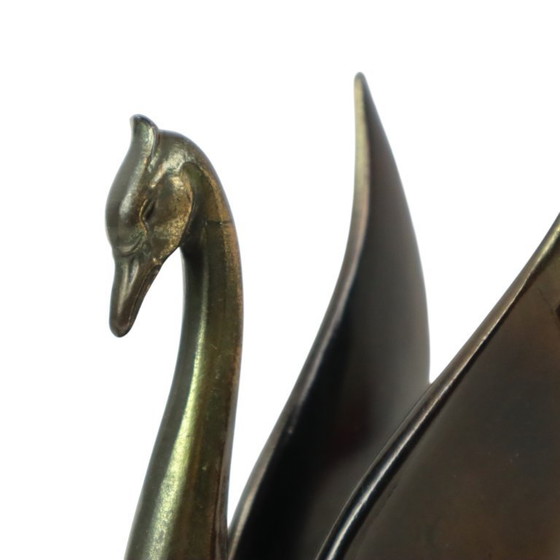 Image 1 of French Art Deco Swan Bookends