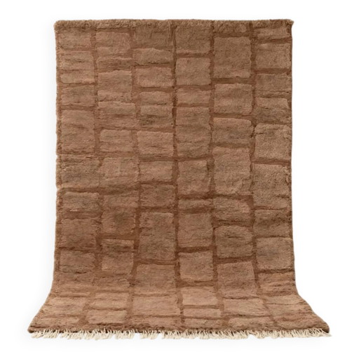 Tapis marocain shaggy moderne à motif quadrillé 250CMx150CM