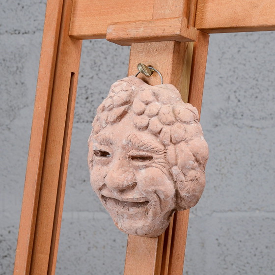 Maschera in Terracotta Fatta a Mano del XX Secolo – Oggetti decorativi, Metallo (photo 3 of 3)