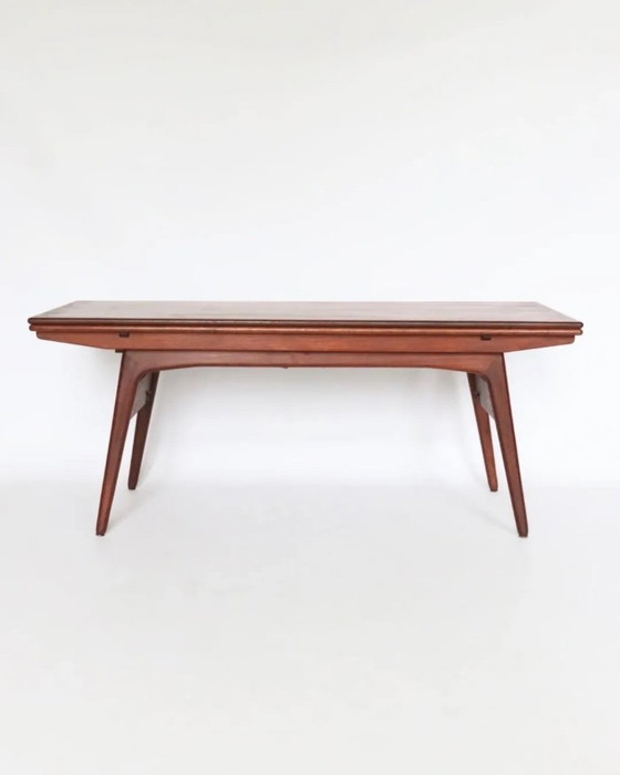 Image 1 of Vintage teak coffee table extendable dining table Danish design