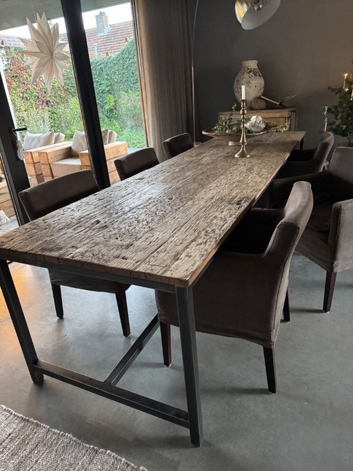 Rustic Robust Sturdy and Large Handmade Dining Table 320 cm!