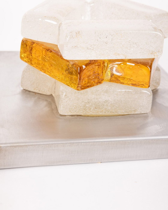 Image 1 of Set of 3 Vintage Wall Lamps from the 60s Murano Glass Designed by A. Poli for Poliarte