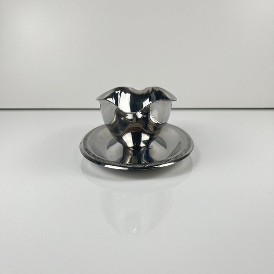 Image 1 of Silver-colored Empire-style metal gravy boat