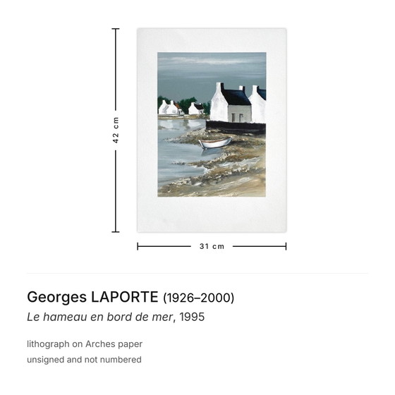 Image 1 of Georges LAPORTE La aldea junto al mar, litografía, 1995