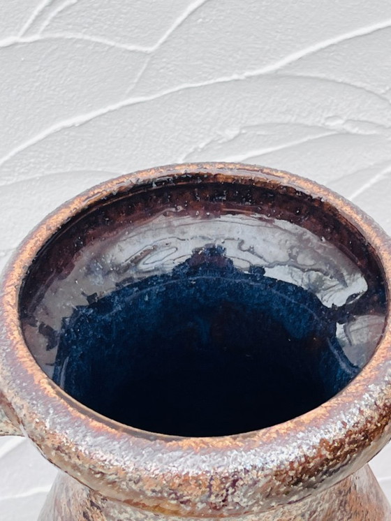 Image 1 of Grande vaso vintage della Germania Ovest, manici, decorazione floreale in rilievo