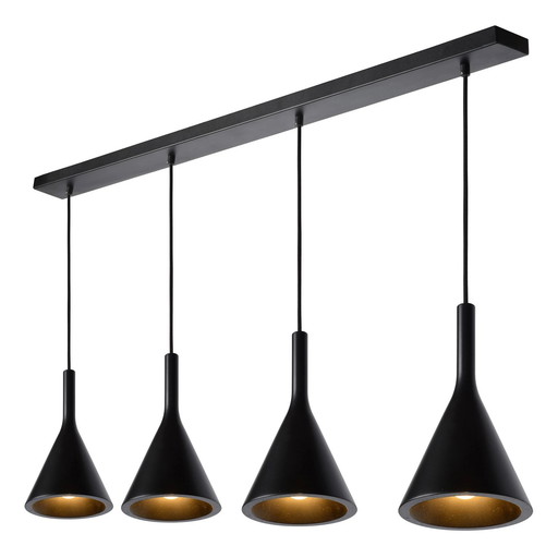 Lucide Gipsy Hanglamp-4xE27- Zwart