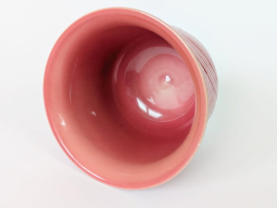 Image 1 of Jardinera de Cerámica de la Alemania Occidental de Mediados de Siglo | Estilo Art Nouveau Rosa Rubor