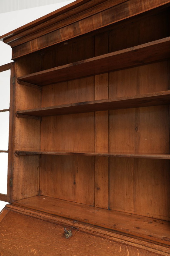 Muy Bonita Librería/Secretario Antiguo Inglés de Roble del Siglo XVIII con Alzado y Cristal Original – Wood (photo 11 of 16)