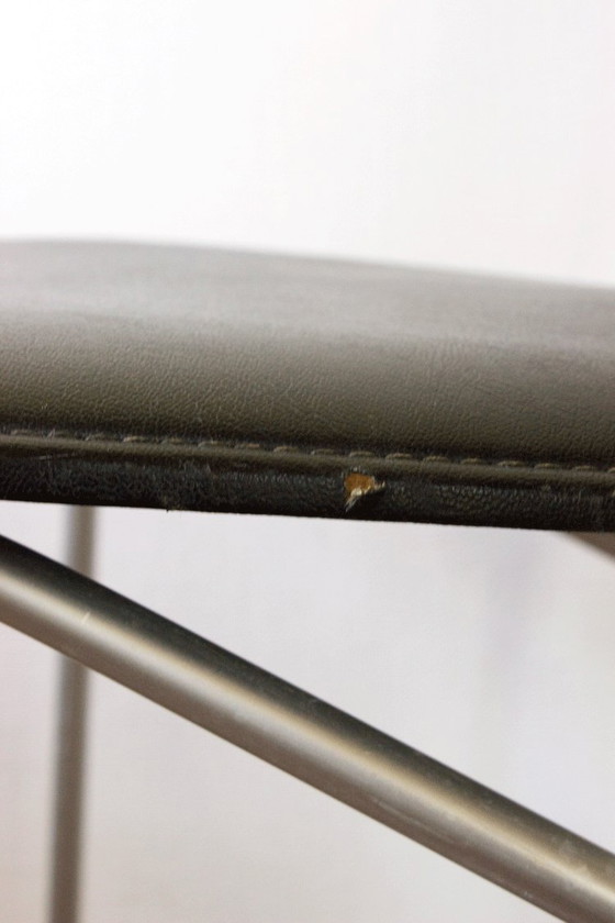 Image 1 of 5 x Aluflex Armin Wirth Black Skai Chairs 1950s