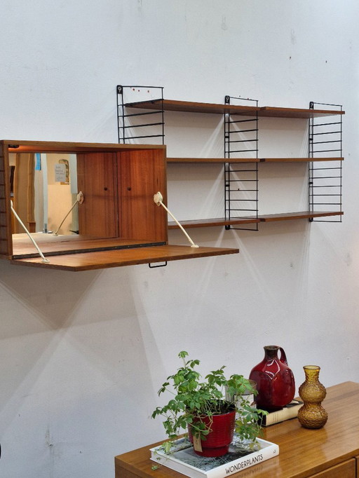 Vintage Wall System/Wall Cabinet With Bar Cabinet Musterring 70s