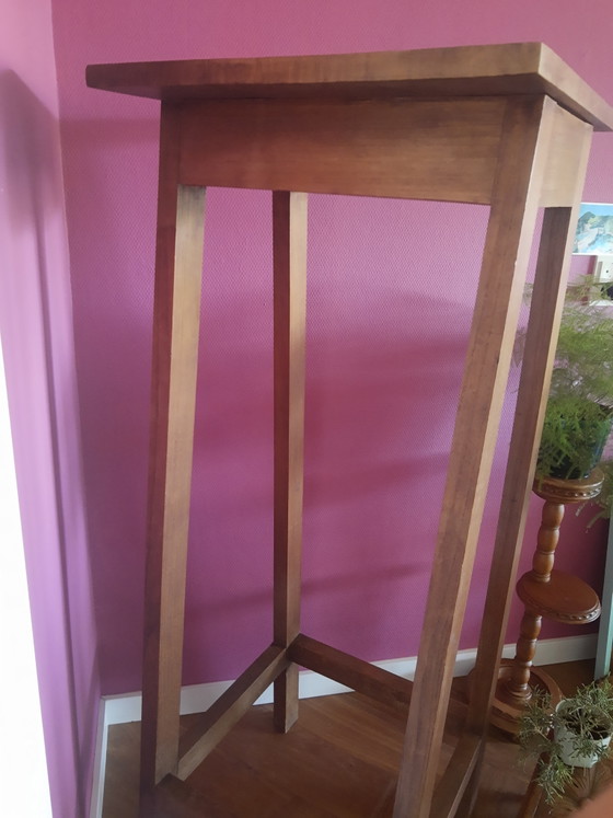 Image 1 of Colonne-pilier Art Déco de l'école d'Amsterdam, en chêne ancien de 130 cm de haut.