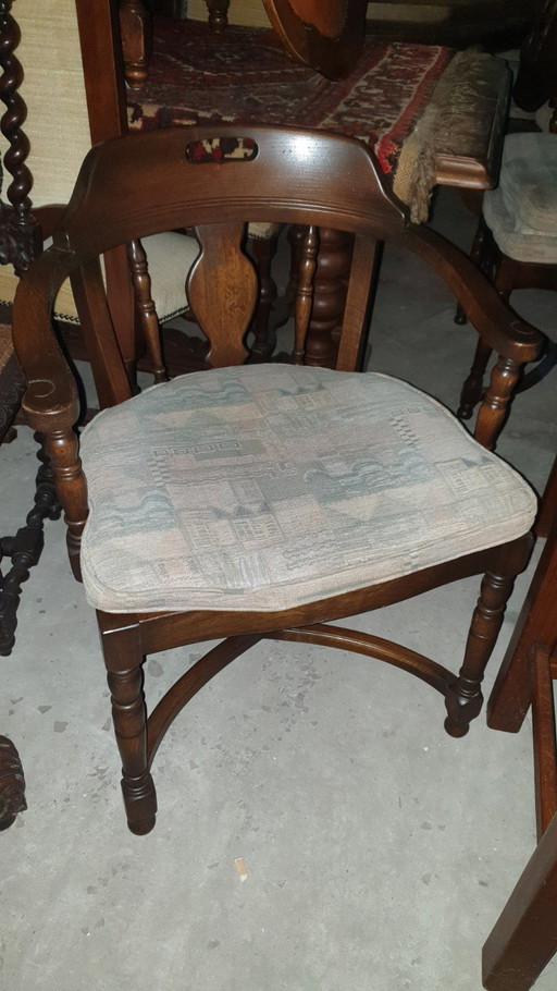 4 poltrone da pranzo classiche in rovere