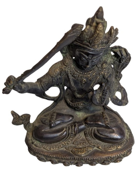 Image 1 of Manjushri antique en bronze tibétain – XIXe siècle