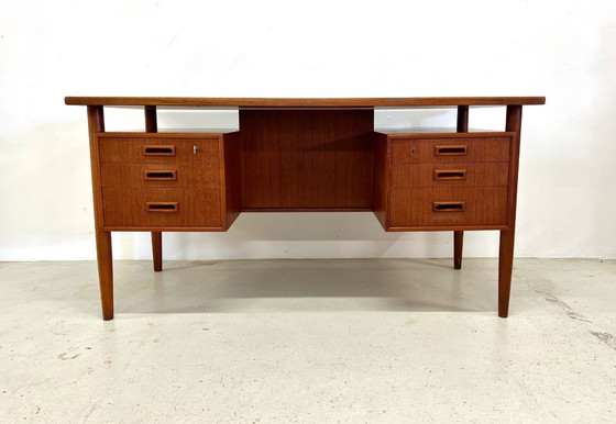 Image 1 of Danish Midcentury 'Floating-Top' Desk, 1960s.