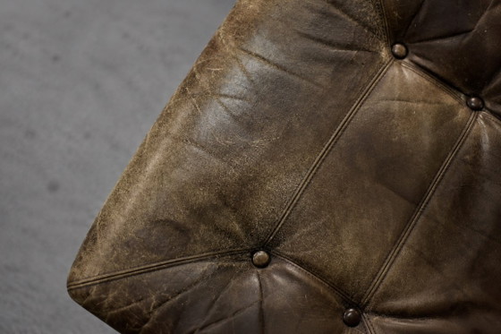 Image 1 of Dänischer Mid-Century Hochsessel aus moderner Buche und braunem Leder von Farstrup Møbler, 1970er Jahre
