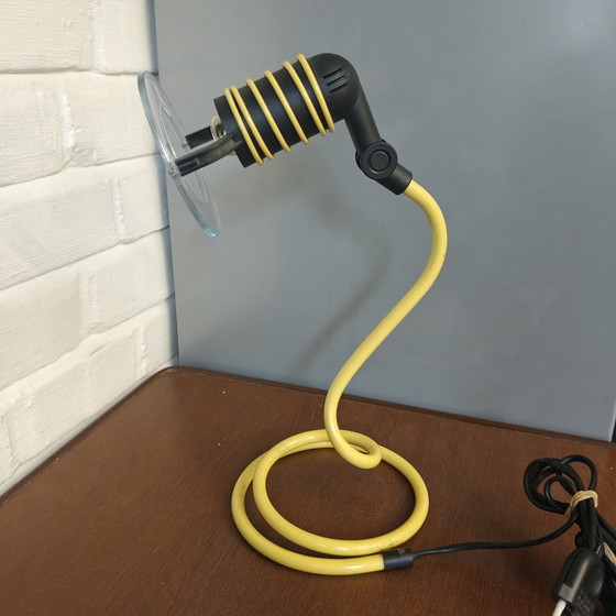 Vintage ESTO 54974 table lamp 1997 – Postmodern Space Age – yellow – Metal, Glass (photo 5 of 12)