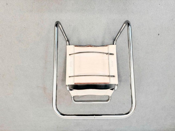 1/4 Mart Stam Thonet S33 Cantilever Chair White Leather Patina – Dining chairs, Metal, Vintage (photo 12 of 12)