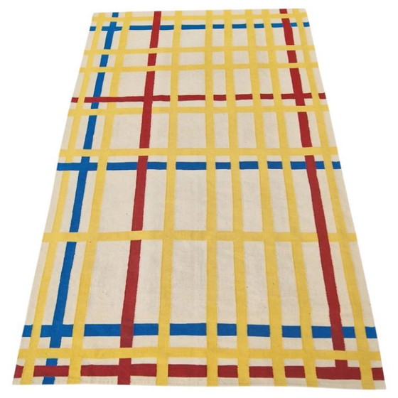 Tapisserie tissée à la main Piet Mondrian New York City | Laine | 254 × 169 cm (100 × 67 po) – Wool (photo 6 of 9)