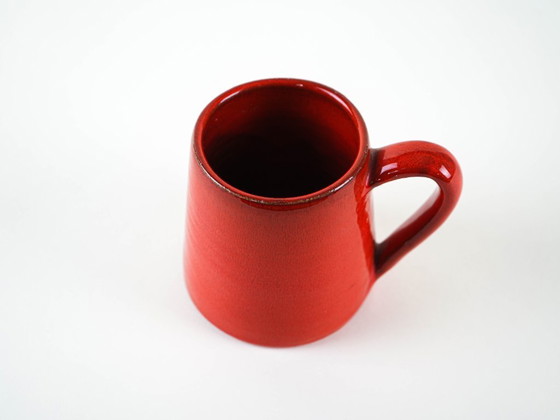 Image 1 of Rode keramische mok, Italiaans design, jaren 60, gemaakt in Italië.