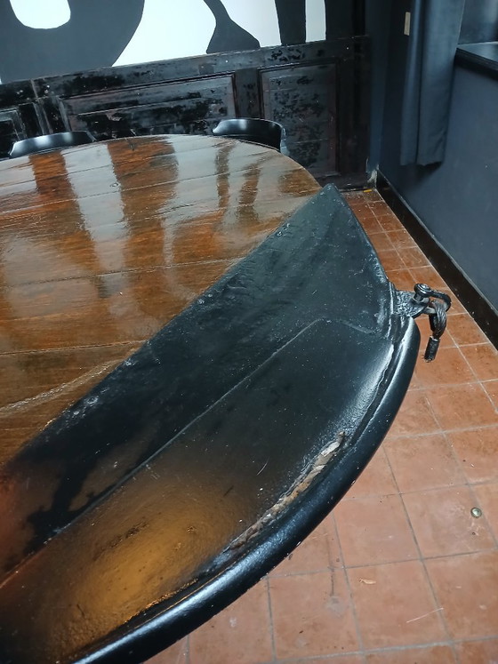 Image 1 of Robust ship's table with ceiling piece, accessories, and lamps for 18 people