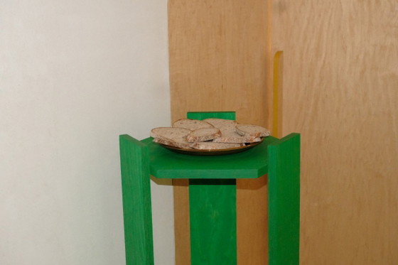 Handmade Tall Book Pillar / Vertical Shelving Unit – Transparent Green – Dina, Bookcases, Wood (photo 5 of 7)