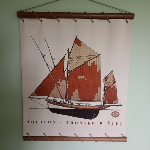 Hochwertiger maritimer Wandbehang im Vintage-Stil – Thonier d’Étel – Blaudeau S.A.