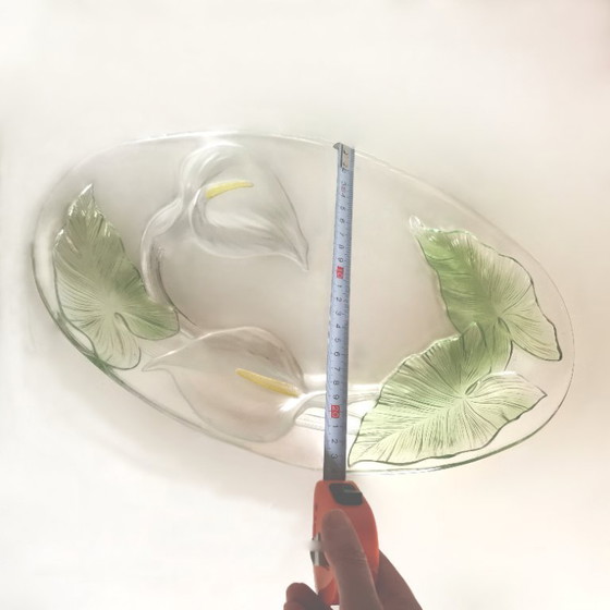 Image 1 of GLASTABLETT - GEPRÄGTE BLUMEN DEKORATION