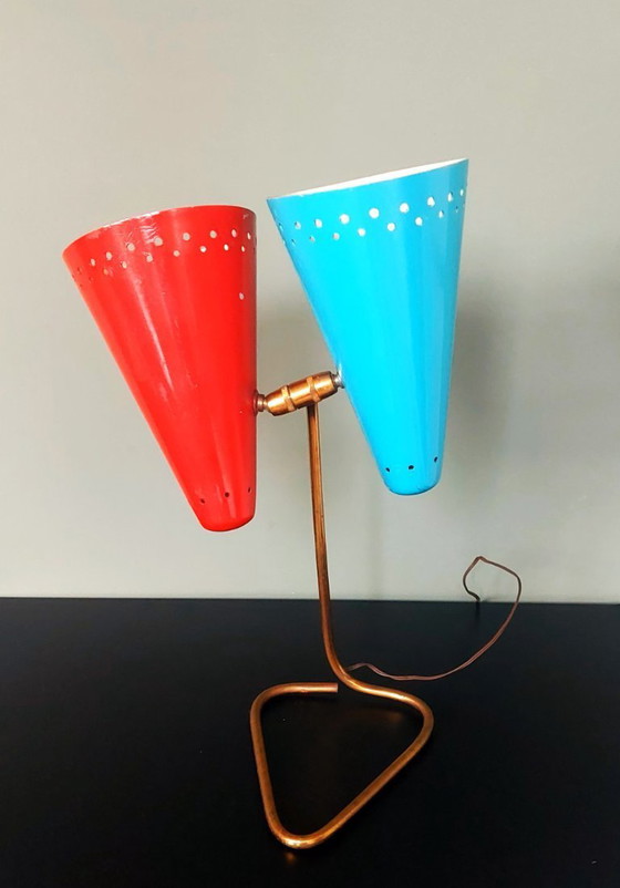 Image 1 of Lampe de table vintage rare, design STILNOVO | Années 1950