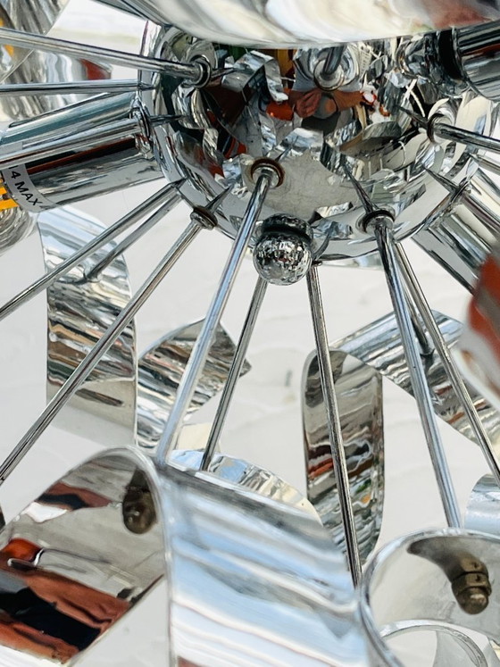 Image 1 of Sculptural chrome designer pendant light
