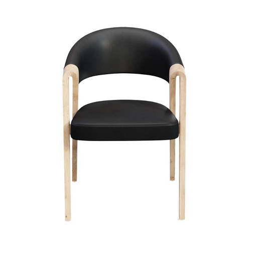 Martin Ballendat stoelen: massief eikenhout en zwart leer