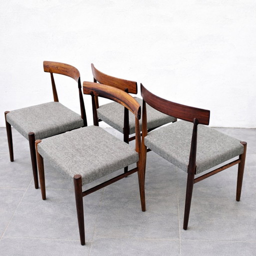 Sedie da pranzo in palissandro, sedie da pranzo vintage